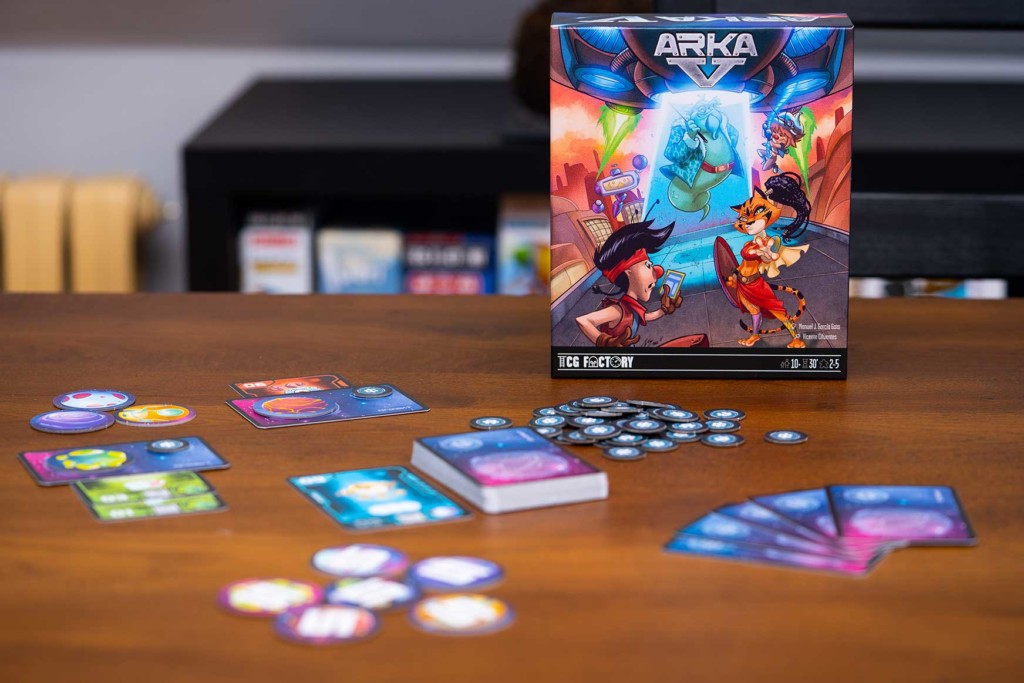 ARKA V juego de mesa de cartas en un universo intergaláctico